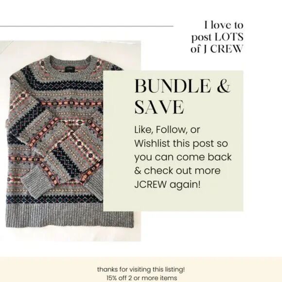 J. Crew Merino Wool Tunic Sweater | Gray Pullover w/ Pockets Women’s XS EUC - Picture 10 of 10